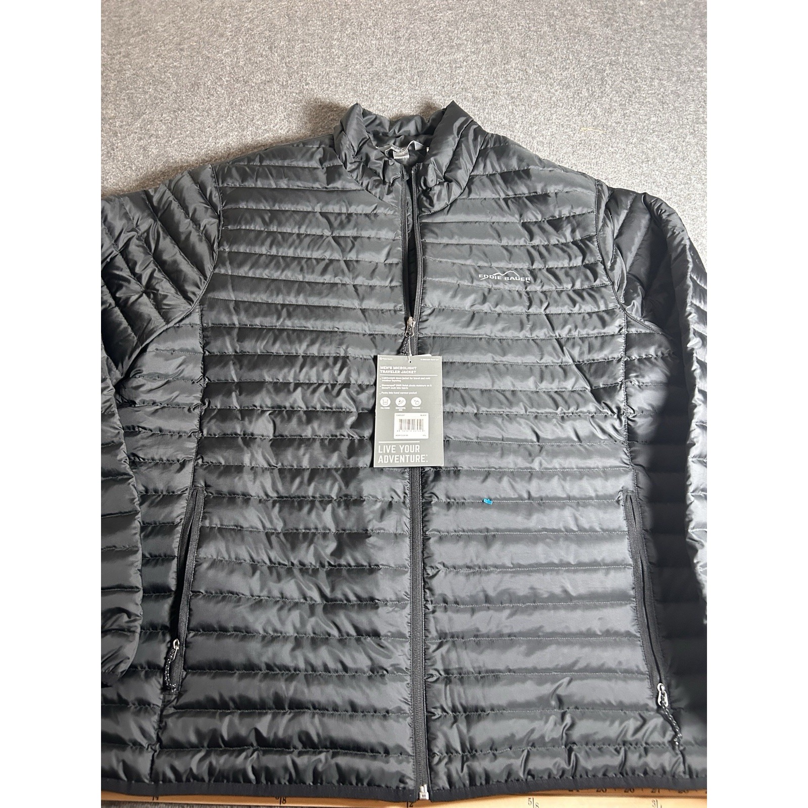 Eddie Bauer Microlight Traveler Jacket Mens Xxl Black Fill Down Nwt